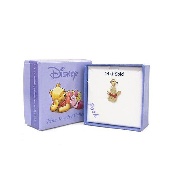 Childs Enamel Pooh Charm. 14K Yellow Gold