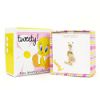Childs Tweety Charm with Pink Enamel Flower. 14K Yellow Gold