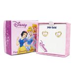 Childs Cubic Zirconia Beaded Heart Stud Earrings. 14K Yellow Gold