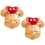 Childs Mini Mouse Enamel Head Stud Earrings. 14K Yellow Gold