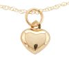 Childs Small Puffed Heart Pendant. 14K Yellow Gold