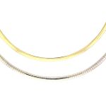 Aurafin Corp Reversible Omega Chain Necklace. 14K Yellow Gold and Sterling Silver