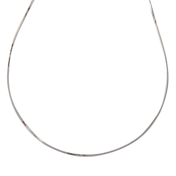 Diamond Cut Snake Chain Necklace. 10K White Gold
