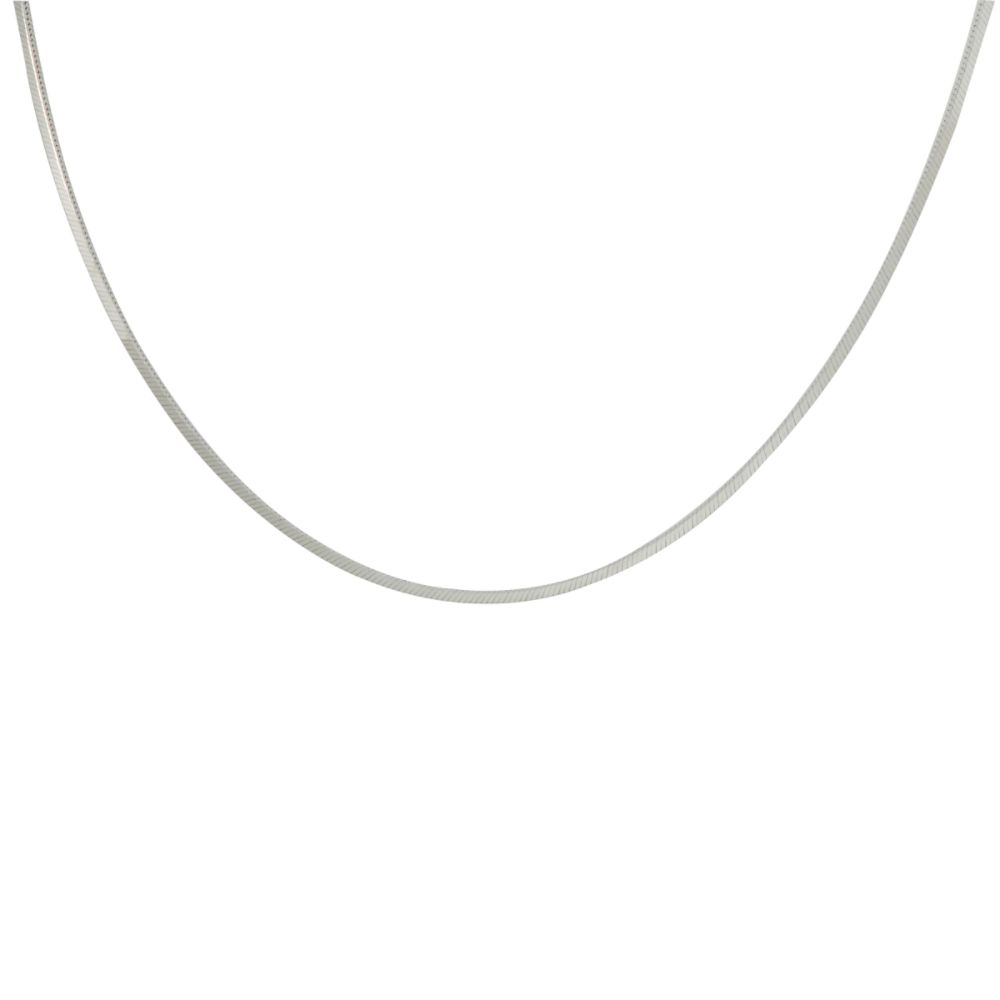 Snake Chain Necklace. 14K White Gold