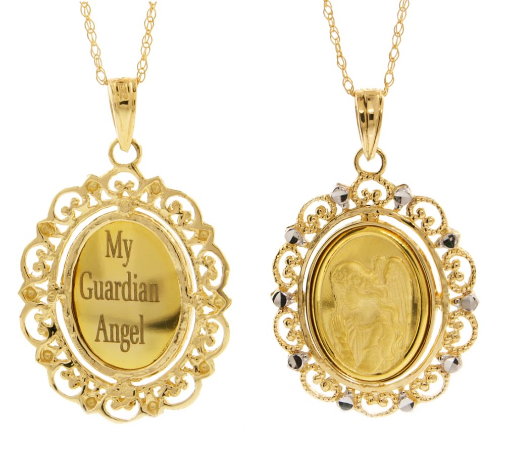 PRICE DROP! Guardian Angel Pendant. 10K Yellow Gold