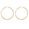 Round 2.3x47MM Diamond Cut Hoop Earrings. 10K Yellow Gold