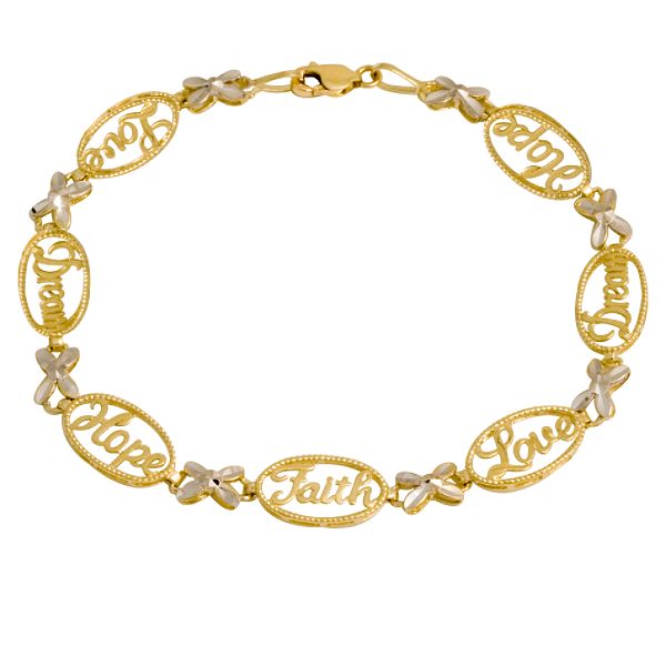 Inspirational Link Bracelet. 10K Yellow Gold
