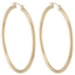 10K Yellow Gold 2 Inch Hoop Earrings