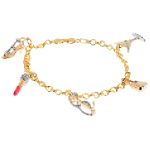 Diamond Fascination 14k Yellow Gold Diamond Accent Girls Night Out Charm Bracelet
