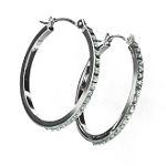 Select Jewelry, Inc. Diamond Round Hoop Earrings. 14K White Gold