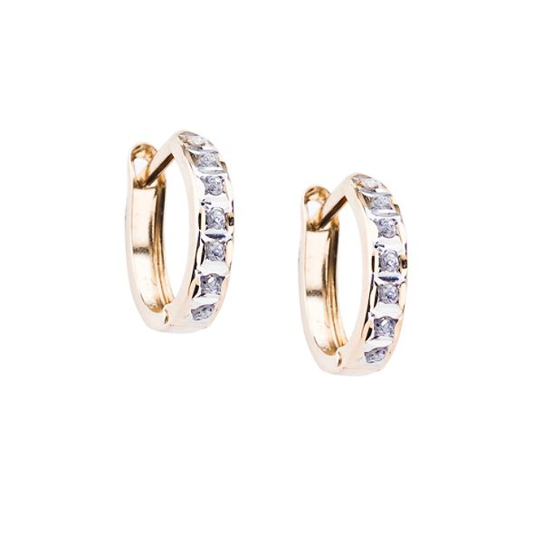 Diamond Fascination Diamond Accent 14K Yellow Gold Hinged Hoop