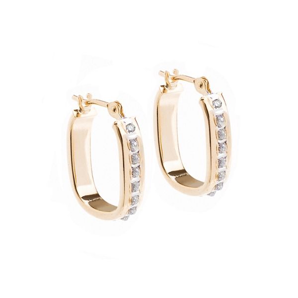 Diamond Fascination Diamond Accent 14K Yellow Gold U Hoop Earrings