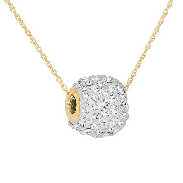 Swarovski Swarovski Crystallized 11mmSlider Pendant. 14K Yellow Gold