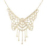 Aurafin Corp Bead Butterfly Drop Necklace. 10K Yellow Gold