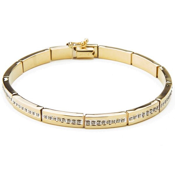 Diamond Fascination 14Kt. Yellow Gold Diamond Accent Bar Bracelet