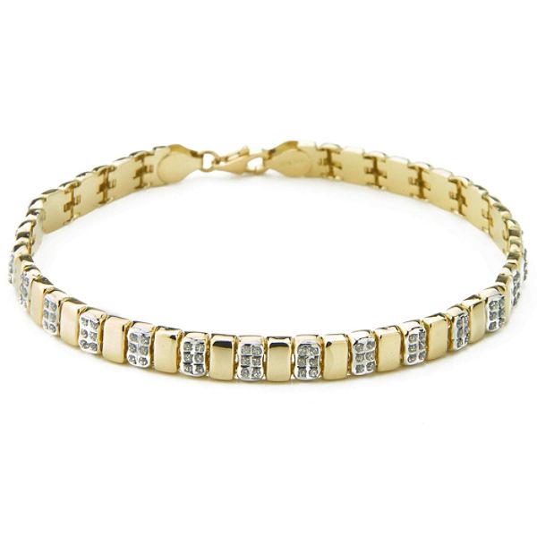 Diamond Fascination 14Kt. Yellow Gold Diamond Accent Station Bracelet