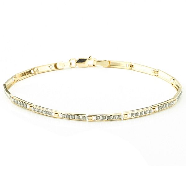 Diamond Fascination 14Kt. Yellow Gold Diamond Accent Line Bracelet
