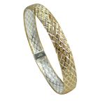 14K Gold and Sterling Silver Criss-Cross Bangle