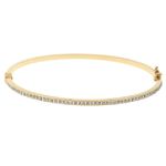Diamond Fascination 14k Yellow Gold Diamond Accent Hinged 8 Inch Bangle