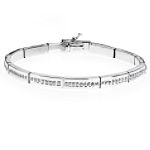 Diamond Fascination 14K White Gold Diamond Accent Bar Bracelet