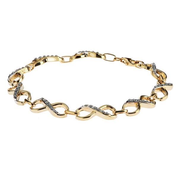 Diamond Fascination 14K Yellow Gold Diamond Accent Infinity Bracelet