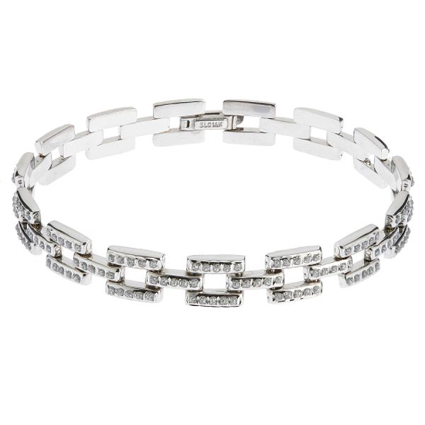 Diamond Fascination 14 White Gold Diamond Accent Geometric Bracelet