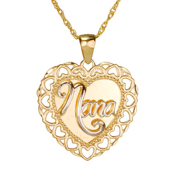10K Yellow Gold Nana Heart Pendant