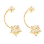14K Gold Shooting Star Cubic Zirconia Earrings