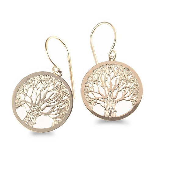 Jewelry For Trees 14K Gold Tree of Life Dangle Earrings