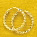 10K Gold Rope Hoop Earrings