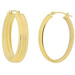Aurafin Corp 20x30mm Double Oval Hoop Earrings. 14K Yellow Gold