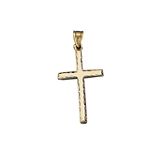14K Gold Solid Cross Charm