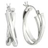 14K White Gold Hoop Earrings