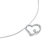 10K White Gold Heart Slide