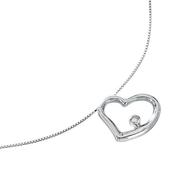 10K White Gold Heart Slide