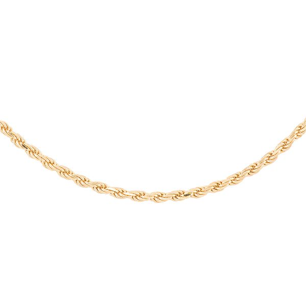 24" Light Rope Chain Necklace. 24K Yellow Gold over Sterling Silver
