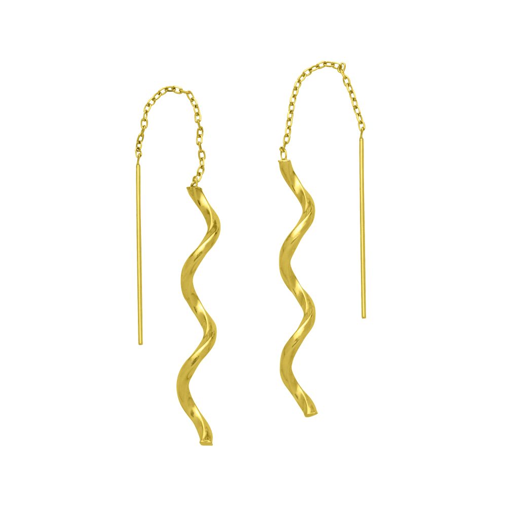 14k Yellow-Gold Corkscrew Earrings