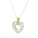 Diamond Accent Filligree Heart Pendant