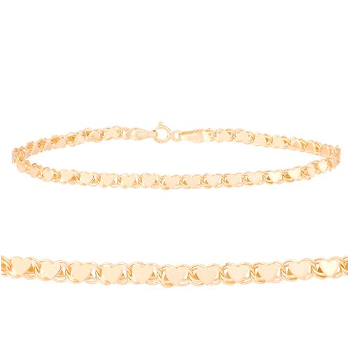 Click here to buy Yellow Gold Mirror Heart Rope Bracelet.
