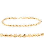 10K Yellow Gold 4mm8 Inch Rope Chain Bracelet