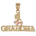 #1 Grandma Charm. 10K Pink and Yellow Gold