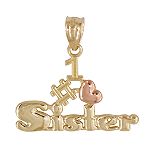 #1 Sister Charm. 10K Pink and Yellow Gold