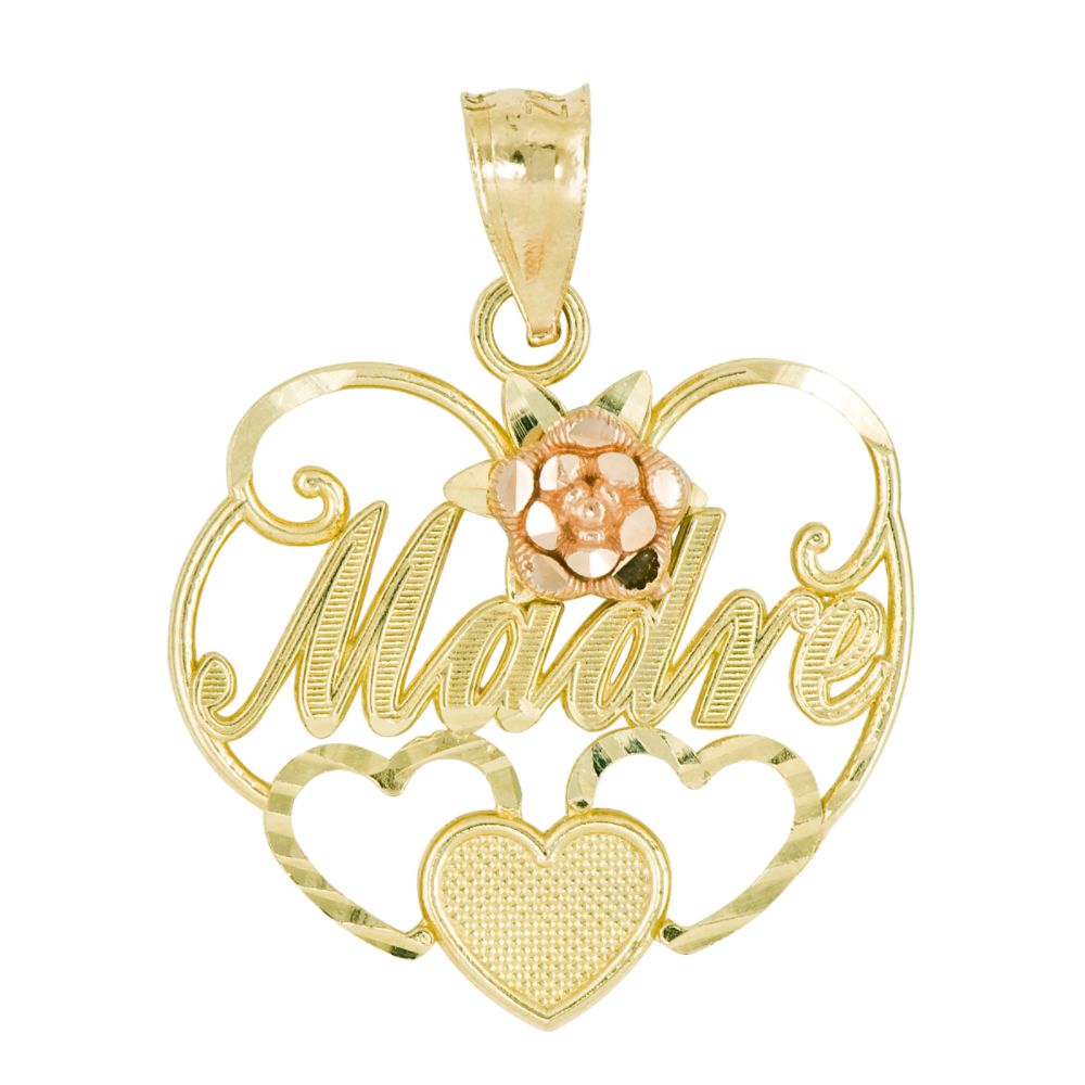 Madre Heart Charm. 14K Yellow Gold
