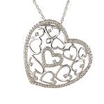 1/2 ct. tw. Diamond Hearts Within a Heart Pendant. Sterling Silver
