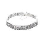 Victoria Crowne Sterling Silver and Marcasite Deco Swirl Bracelet