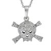 1/10 ct. tw.* Diamond Skull and Crossbones Pendant. Sterling Silver