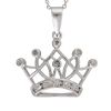 1/10 ct. tw.* Diamond and Sterling Silver Crown Pendant