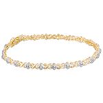 Diamond Accent Bracelet. 18K Gold Over Sterling Silver