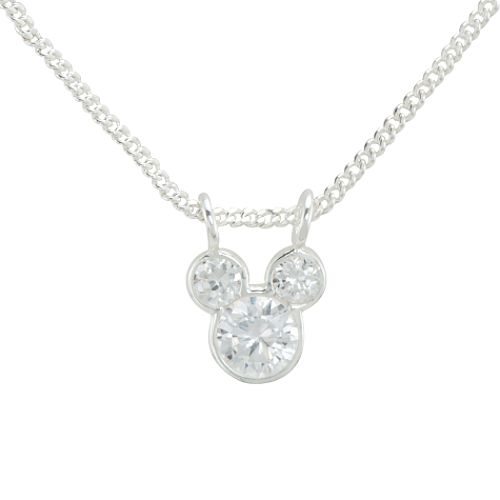 Mickey Mouse Collectibles Disney Mickey Mouse Stone Cluster Pendant in Sterling Silver