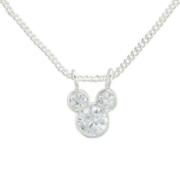 Mickey Mouse Collectibles Disney Mickey Mouse Stone Cluster Pendant in Sterling Silver